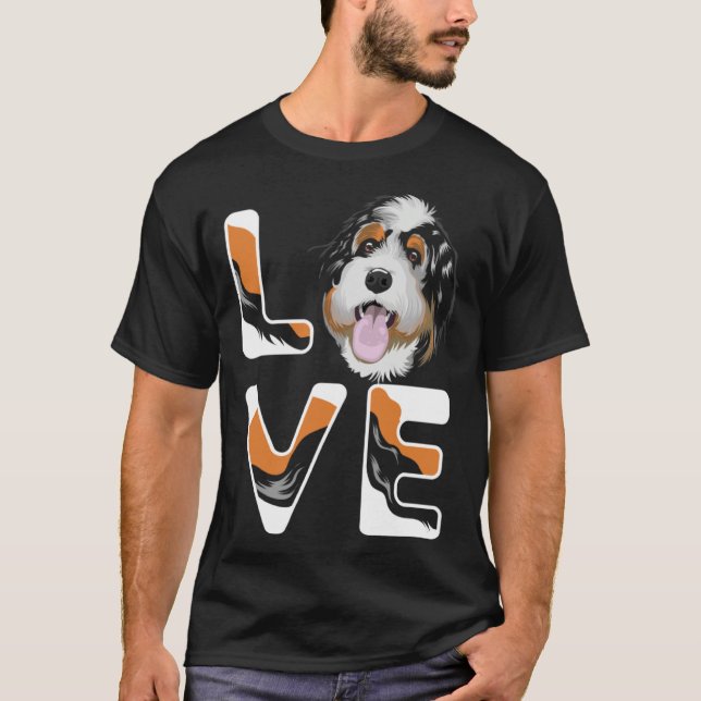 Camiseta I Love My Bernedoodle  Cute Bernedoodle (Frente)