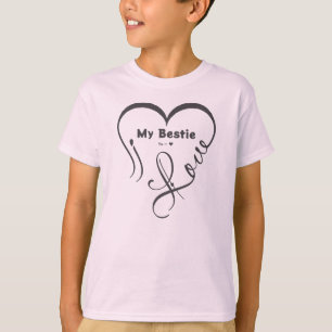 Camiseta I Love My Bestie Personalizado • Você = ♥