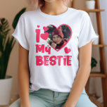 Camiseta I Love My Bestie Personalized Photo<br><div class="desc">I Love My Bestie Personalized Photo,  custom Best Friend picture</div>