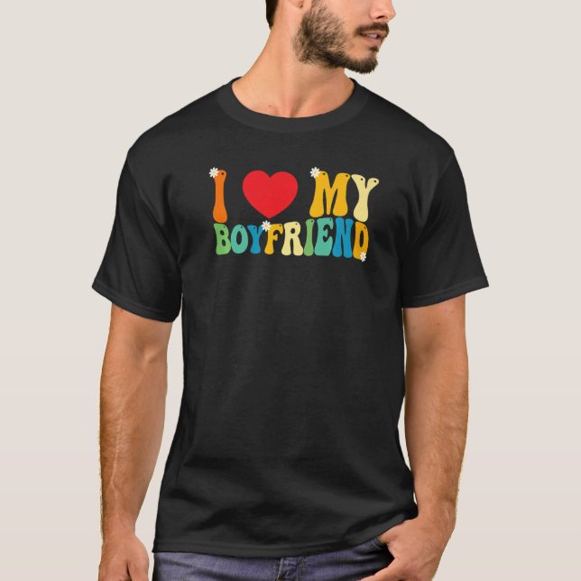 Camiseta I Love My Boyfriend BF Red Heart Love  Valentine (Frente)