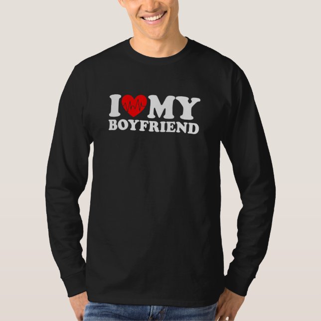 Camiseta I Love My Boyfriend  I Heart My Boyfriend  BF (Frente)