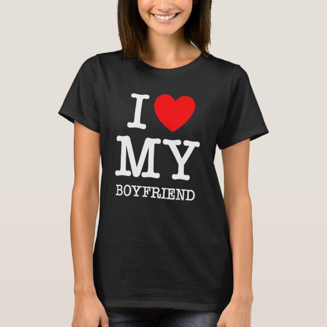 Camiseta I Love My Boyfriend I Heart My Girlfriend GF Valen (Frente)