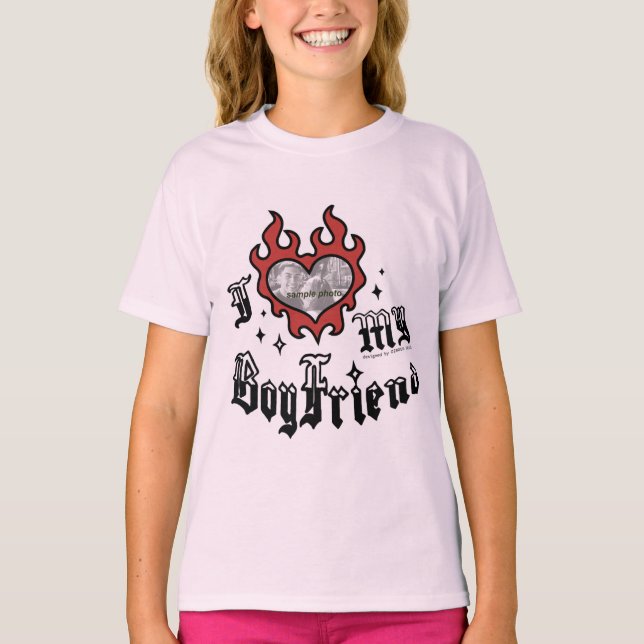 Camiseta I Love My Boyfriend - Red - DingusDesign  (Frente)