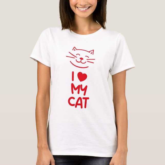 Camiseta I love my cat (Frente)