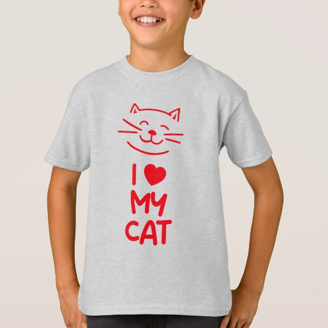 Camiseta I love my cat (Frente)