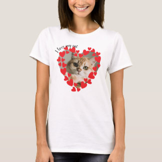 Camiseta I Love My Cat Hearts Photo