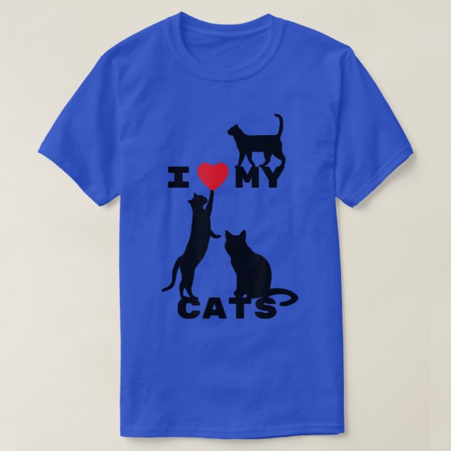 Camiseta I love my cats!  (Frente do Design)