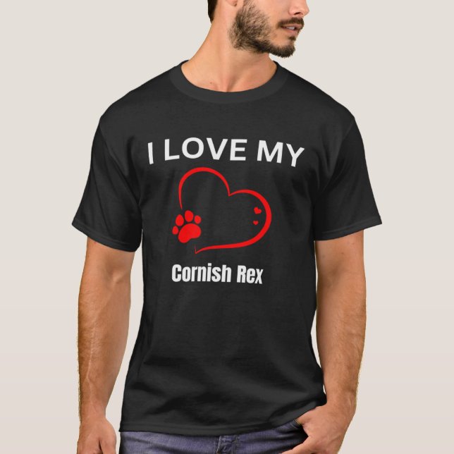 Camiseta I love my cornish rex breed cat Cat (Frente)