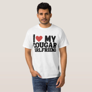 Camiseta I Love My Cougar Girlfriend I Heart My Cougar Girl