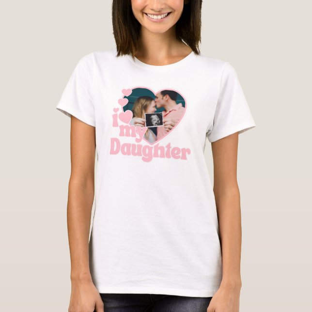Camiseta I Love My Daughter Heart Photo (Frente)