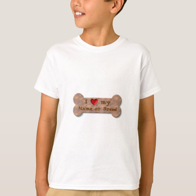 Camiseta I Love my Dog Breed Biscuit template (Frente)