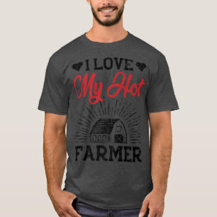 Camiseta I Love My Farmer Funny Farming Farm Tractor Animal