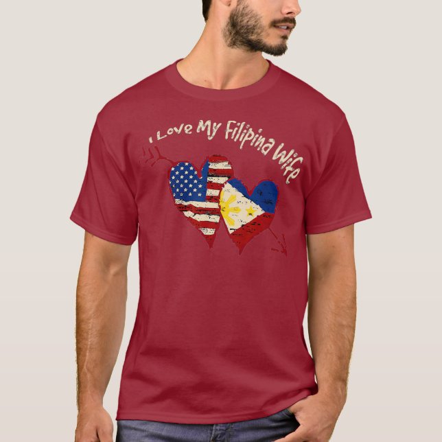 Camiseta I Love my Filipina Wife Cute Pinay Philippines (Frente)