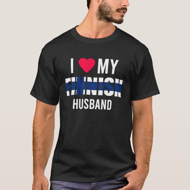 Camiseta I Love My Finnish Husband Valentines Day (Frente)