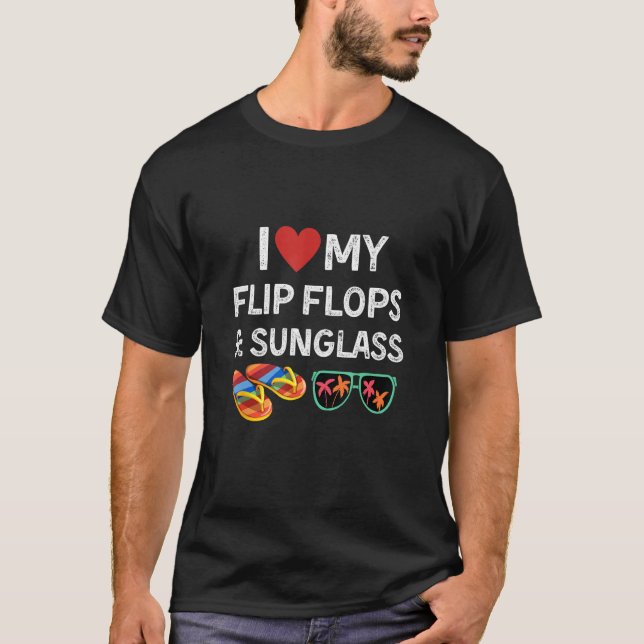 Camiseta I love my flip flops and sunglass Summer Celebrati (Frente)