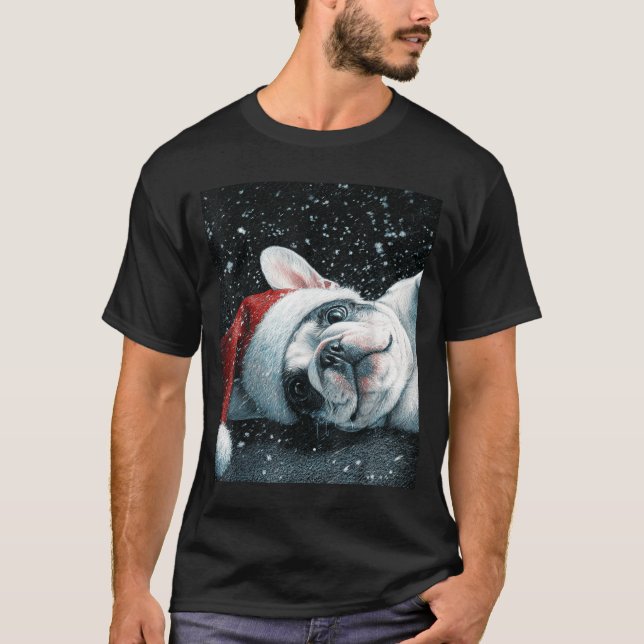 Camiseta I Love My French Bulldog Christmas Cute  (Frente)
