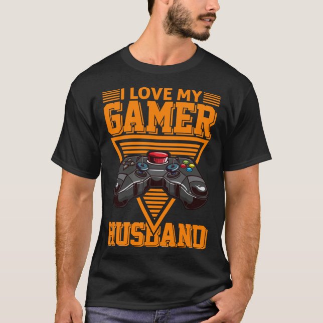 Camiseta I Love My Gamer Husband Video Gamer Couple (Frente)
