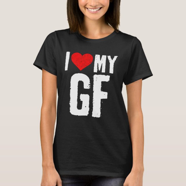 Camiseta I Love My GF  I Heart My Girlfriend  GF (Frente)