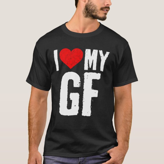 Camiseta I Love My GF  I Heart My Girlfriend  GF (Frente)