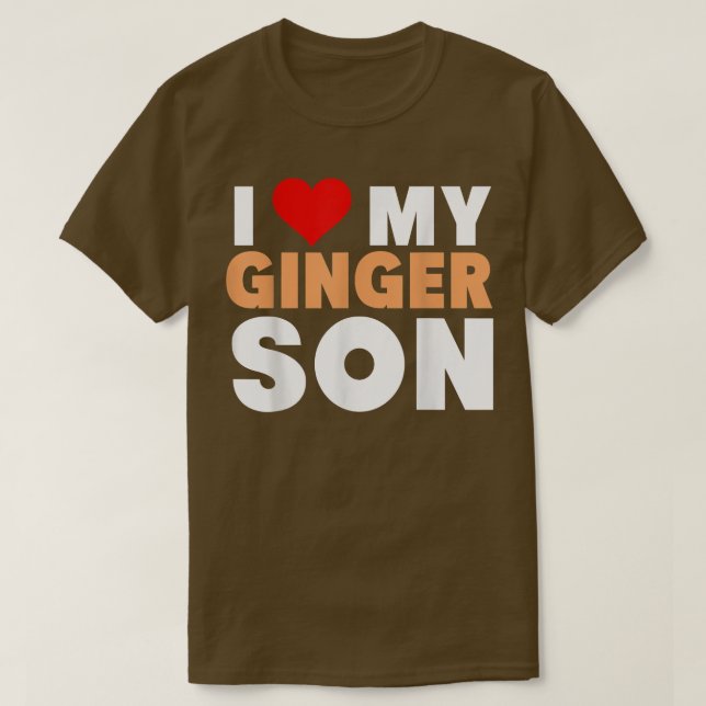 Camiseta I Love My Ginger SonCool Redhead Family Gift  (Frente do Design)