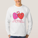 Camiseta I Love My Girlfriend Custom<br><div class="desc">cute decorative hearts in love with phrase I Just Freaking Love My Girlfriend. Colorful Pink red colored hearts. Perfect birthday or christmas or any day gift for your boyfriend or girlfriend to show of your love.</div>