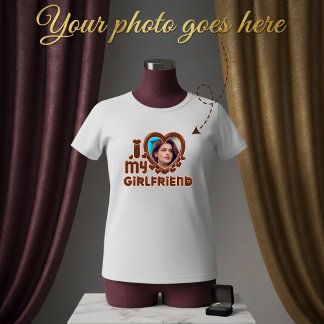 Camiseta I Love My Girlfriend Custom Photo