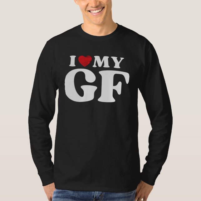 Camiseta I Love My Girlfriend  I Heart My GF Valentines Day (Frente)