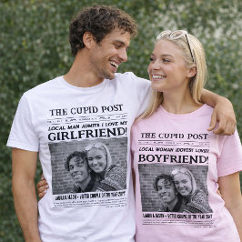 Camiseta I LOVE MY GIRLFRIEND Shirt, Fun Custom Newspaper 