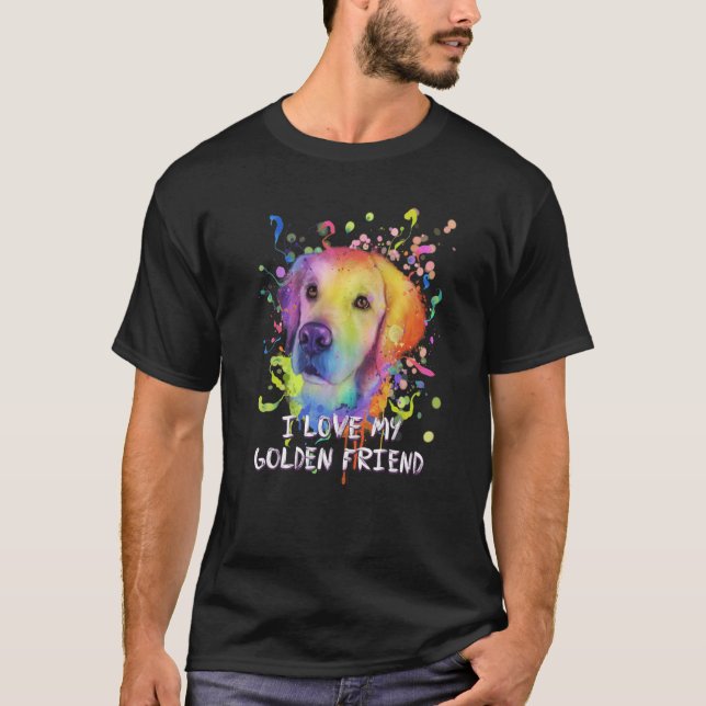 Camiseta I Love My Golden Friend Golden Retriever Humor  1 (Frente)