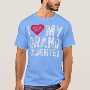 Camiseta I Love My Granddaughter Heart Love Funny Vintage D
