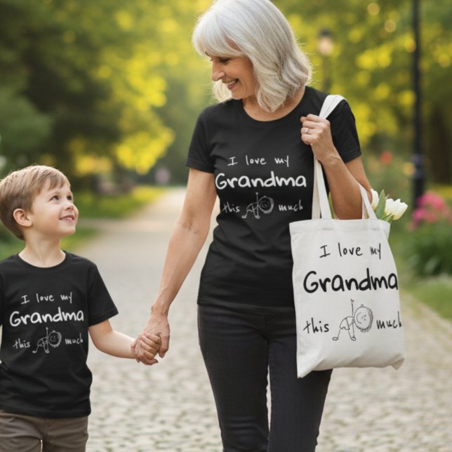 Camiseta I Love my Grandma Typography Named Graphic (Criador carregado)