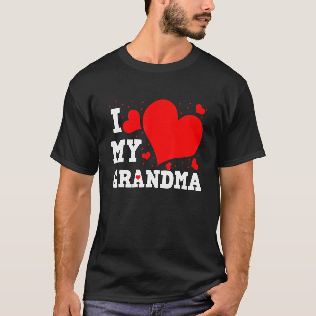 Camiseta I Love My Grandma Valentines Day Family Matching G (Frente)