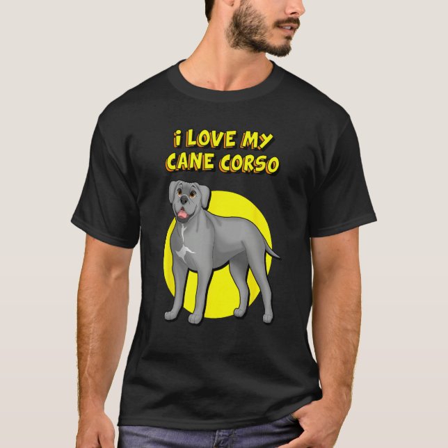 Camiseta I Love My Gray Cane Corso (Frente)