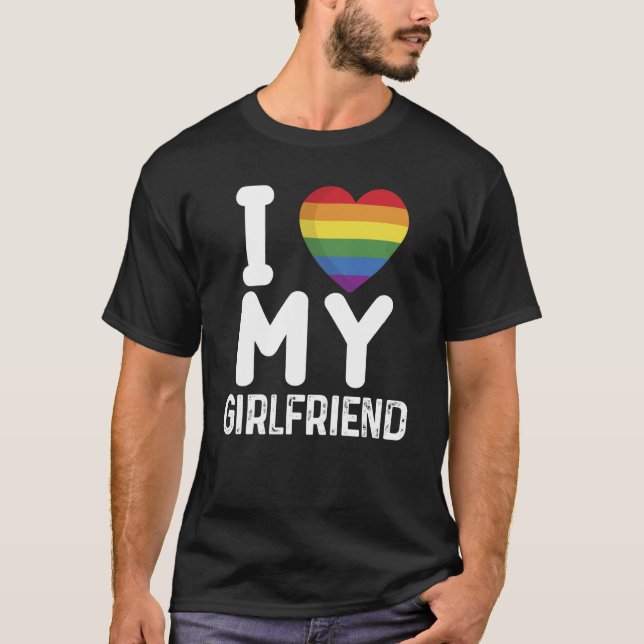 Camiseta I Love My Hot Girlfriend I Love My Girlfriend Colo (Frente)