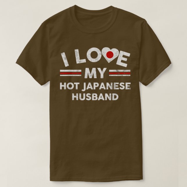 Camiseta I Love My Hot Japanese Husband T shirt Flag Graphi (Frente do Design)