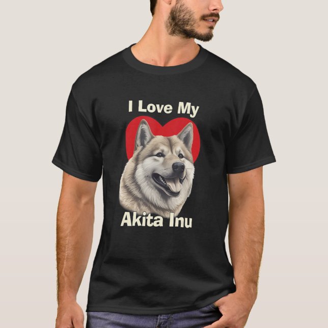 Camiseta I Love My Japanese Akitainu Akita Inu Puppy Dog (Frente)