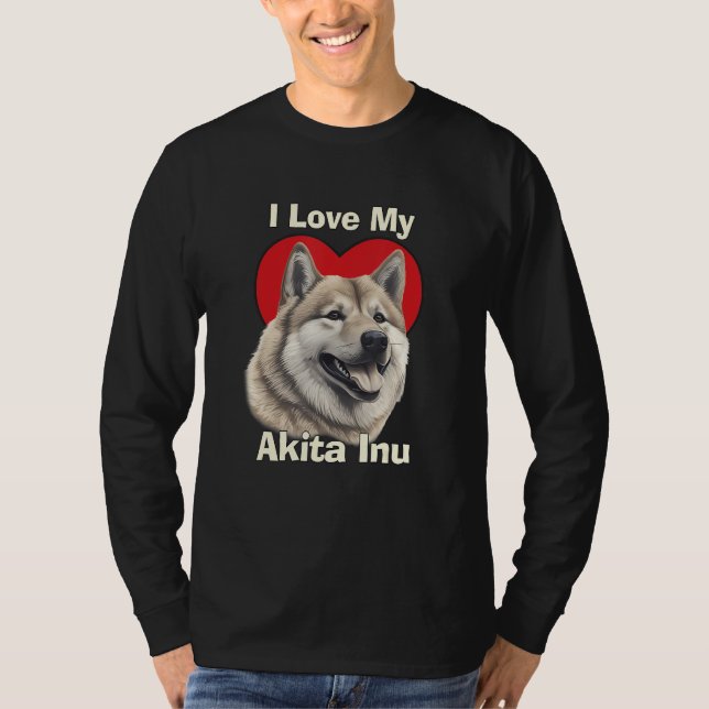 Camiseta I Love My Japanese Akitainu Akita Inu Puppy Dog (Frente)