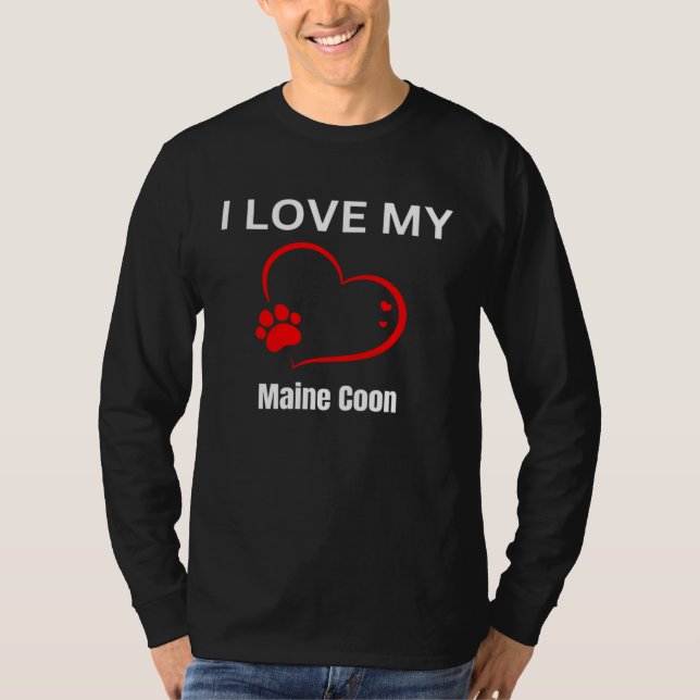 Camiseta I love my maine coon breed cat Cat (Frente)