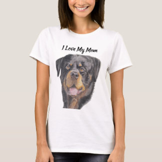 Camiseta I Love My Mom T-shirt  Rottweiler 