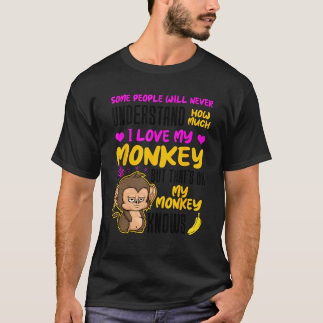 Camiseta I Love My Monkey Animal Monkey (Frente)