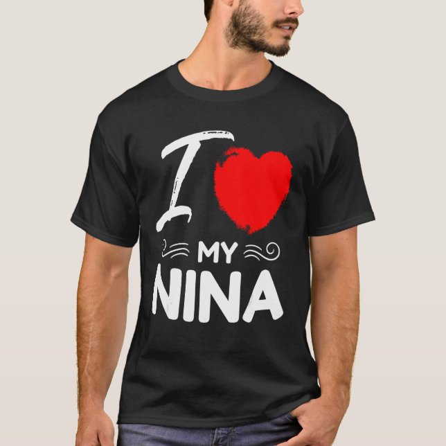 Camiseta I Love My Nina Cute Mother Grandma Matching Family (Frente)