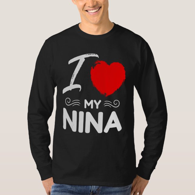 Camiseta I Love My Nina Cute Mother Grandma Matching Family (Frente)