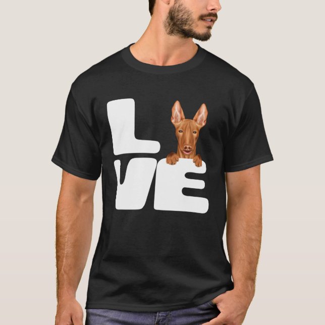 Camiseta I Love My Pharaoh Hound Dog (Frente)