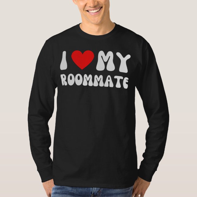 Camiseta I Love My Roommate  I Heart My Roommate Red Heart (Frente)
