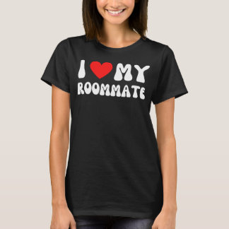 Camiseta I Love My Roommate I Heart My Roommate Red Heart