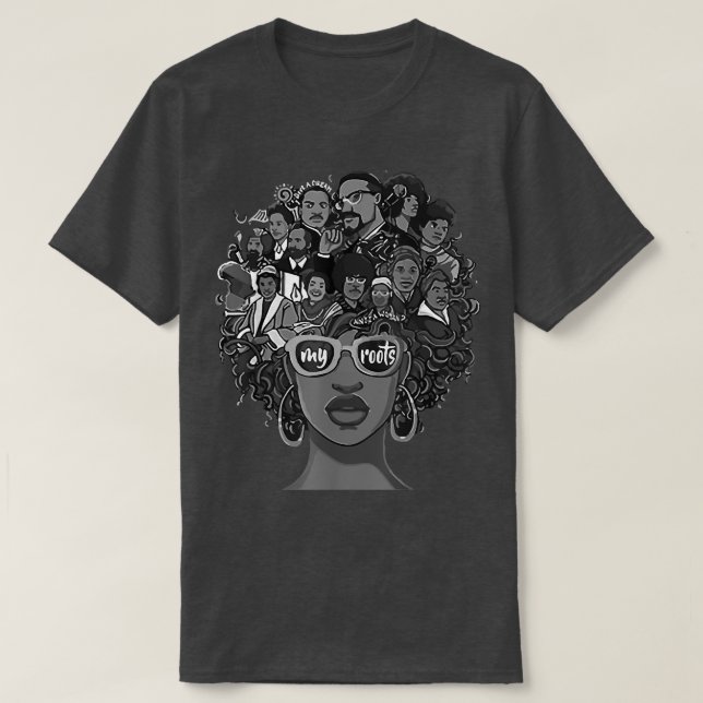 Camiseta I Love My Roots Back Powerful Black History Month  (Frente do Design)