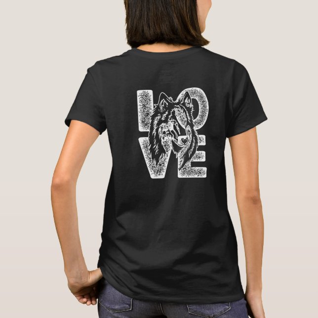 Camiseta I Love My Rough Collie Theme Design (Verso)