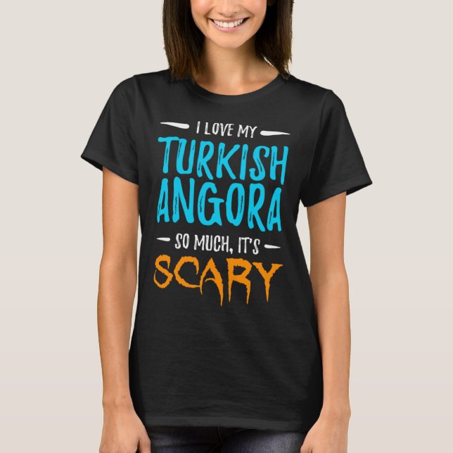 Camiseta I Love My Turkish Angora Cat Mom Scary Halloween (Frente)