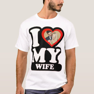 Camiseta I Love My Wife 1974 - Custom Photo Personalized (A
