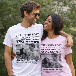 Camiseta I LOVE MY WIFE Shirt, Fun Custom Newspaper 